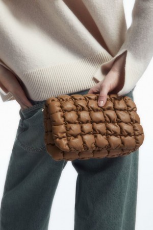 Beige Cos Quilted Crossbody Leather | FQWMI9871