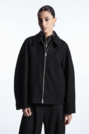 Black Cos Oversized Boiled-wool Jacket | UVEXN4601