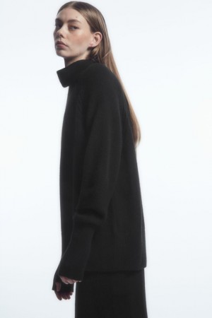 Black Cos Pure Cashmere Turtleneck Sweater | PCZES3497