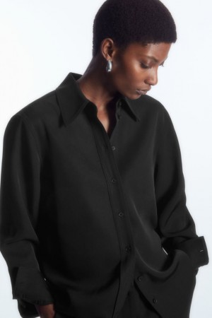 Black Cos Relaxed Fluid Shirt | UCWAY0237