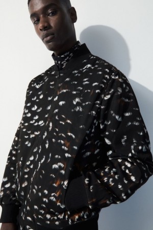 Black Cos The Feather-print Bomber Jacket | HSIPL3705