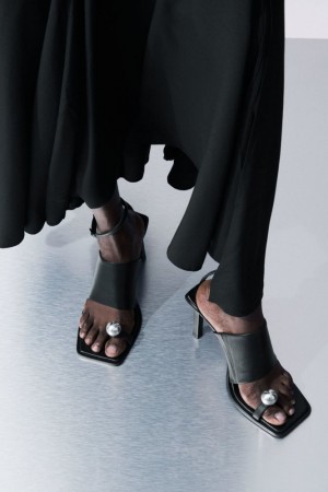 Black Cos The Sphere Heeled Sandals | CFTZA3470