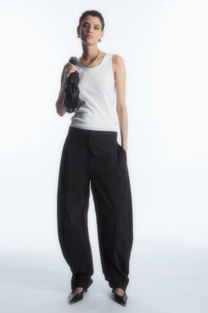 Black Cos Utility Barrel-leg Pants | ORWVN7103