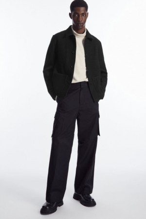 Black Cos Wide-leg Cargo Pants | SOFVG2859