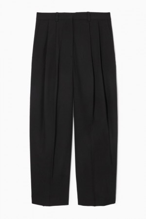 Black Cos Wide-leg Tailored Wool Pants | EQBWG7312