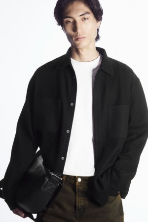 Black Cos Wool-jersey Overshirt | VEXZK0129