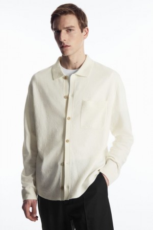 Cream Cos Knitted Boiled-wool Shirt | UKPYL4681