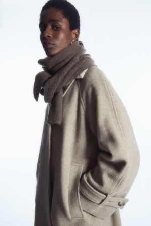 Dark Brown Cos Cashmere-blend Scarf | XGIHU3862