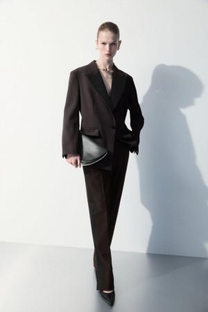 Dark Brown Cos The Tuxedo-stripe Trousers | PHYTR4731