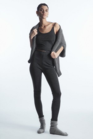 Dark Grey Cos Merino Wool Leggings | WUNBZ3092