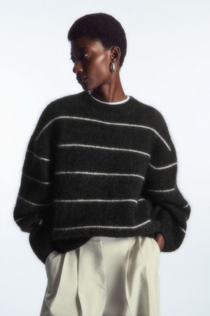 Dark Grey Cos Textured Mohair-blend Sweater | XVFGD4915