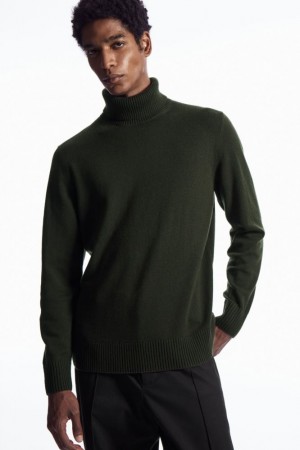 Dark Khaki Cos Wool-cashmere Turtleneck Sweater | PZQNF6940