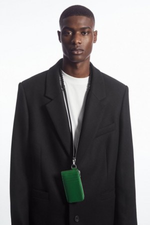 Green Cos Leather Zipped Cardholder | YRSMB3548