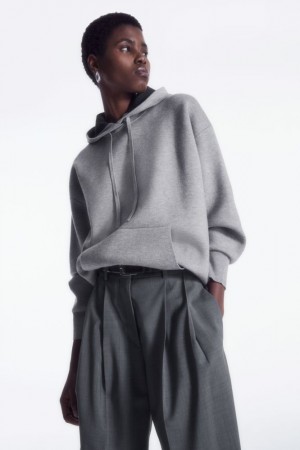 Grey Cos Double-faced Knitted Hoodie | MCFYQ2536