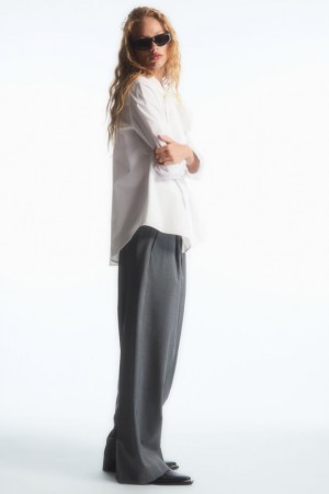 Grey Cos Wide-leg Tailored Wool Pants | ENARK1967