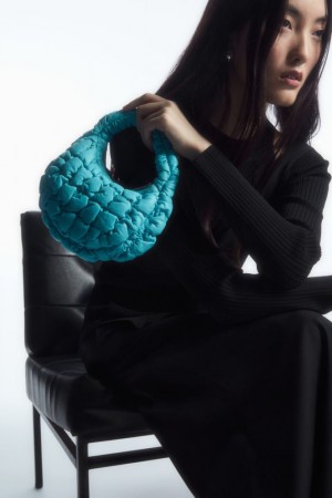 Turquoise Cos Quilted Micro Bag Leather | QXUET1538