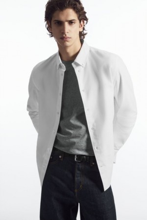 White Cos Button-down Collar Oxford Shirt | PYBJM2148