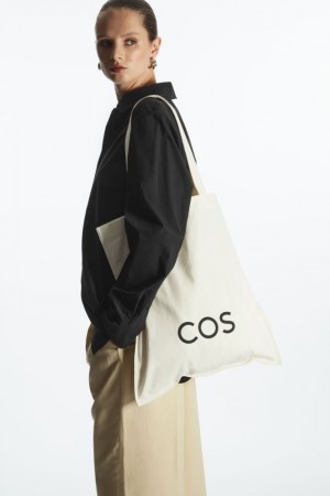 White Cos Cos Canvas Tote Bag | XYSTB8634