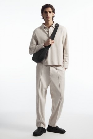 White Cos Pintucked Pull-on Jersey Pants | BFKYI5604