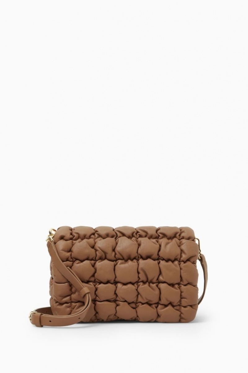 Beige Cos Quilted Crossbody Leather | FQWMI9871