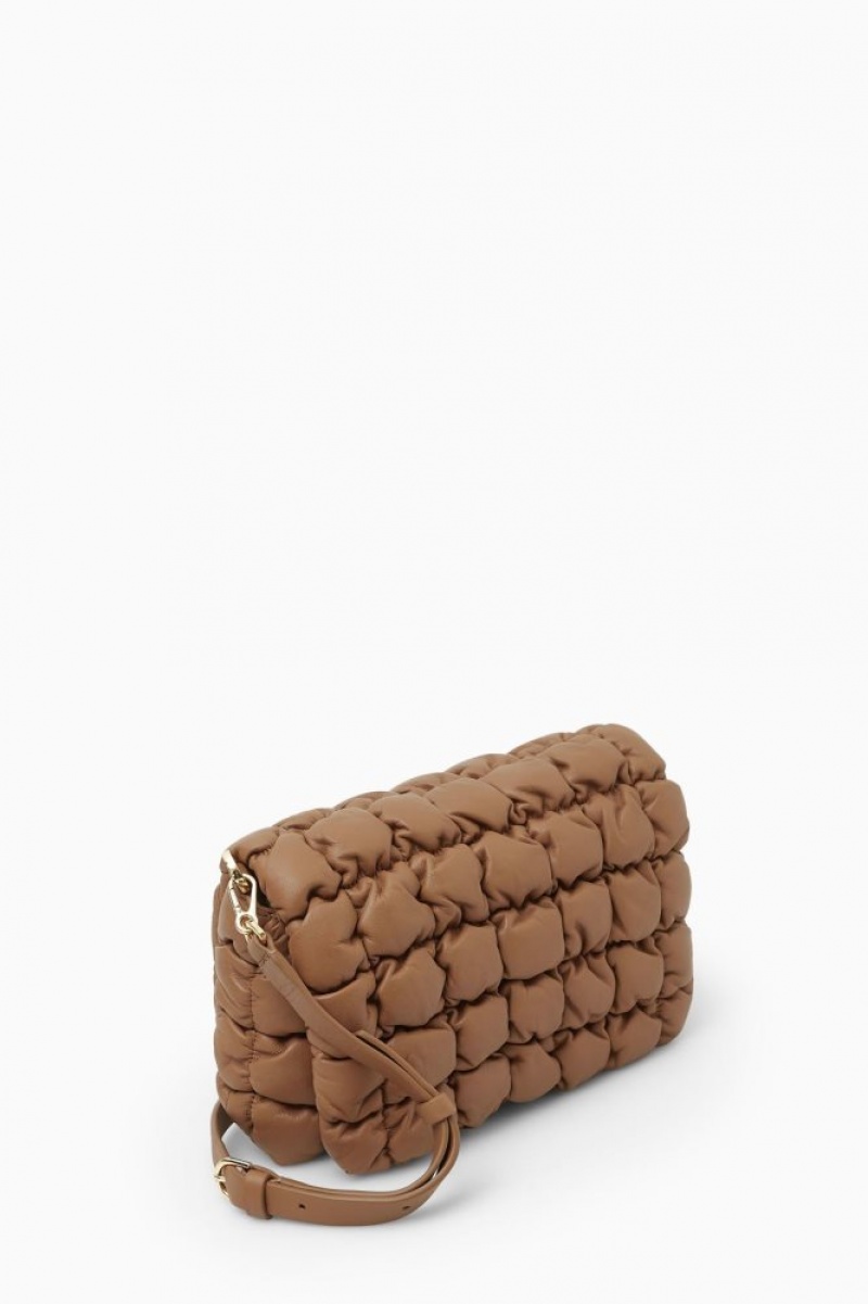 Beige Cos Quilted Crossbody Leather | FQWMI9871