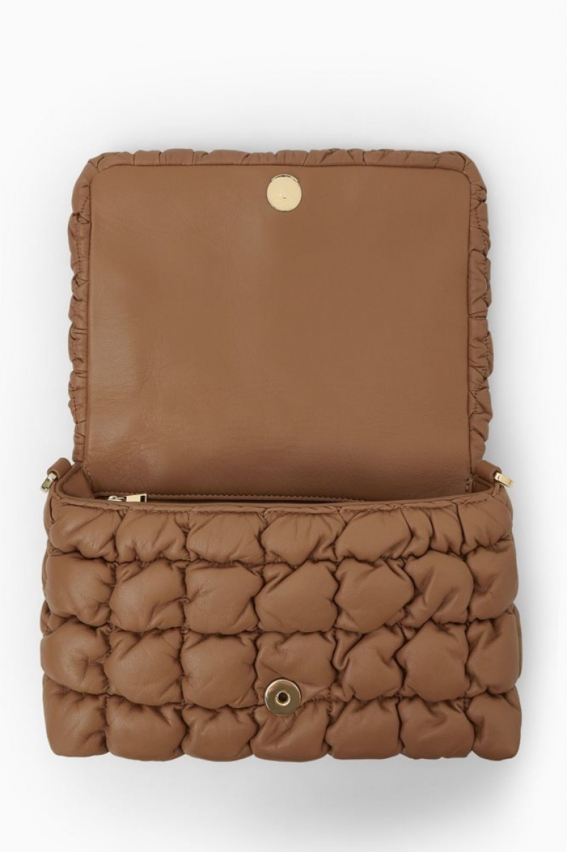 Beige Cos Quilted Crossbody Leather | FQWMI9871