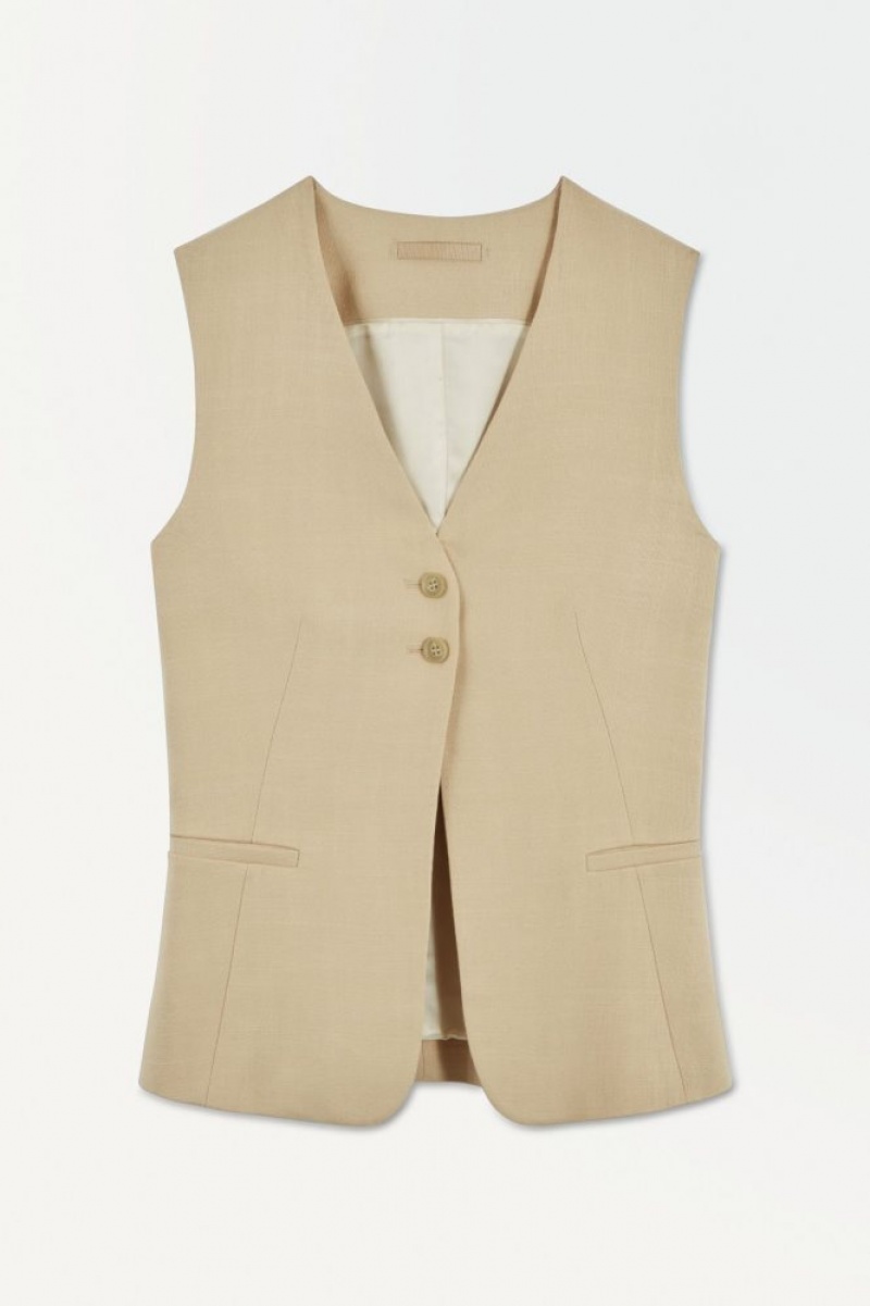 Beige Cos The Longline Vest | BRFZH0317