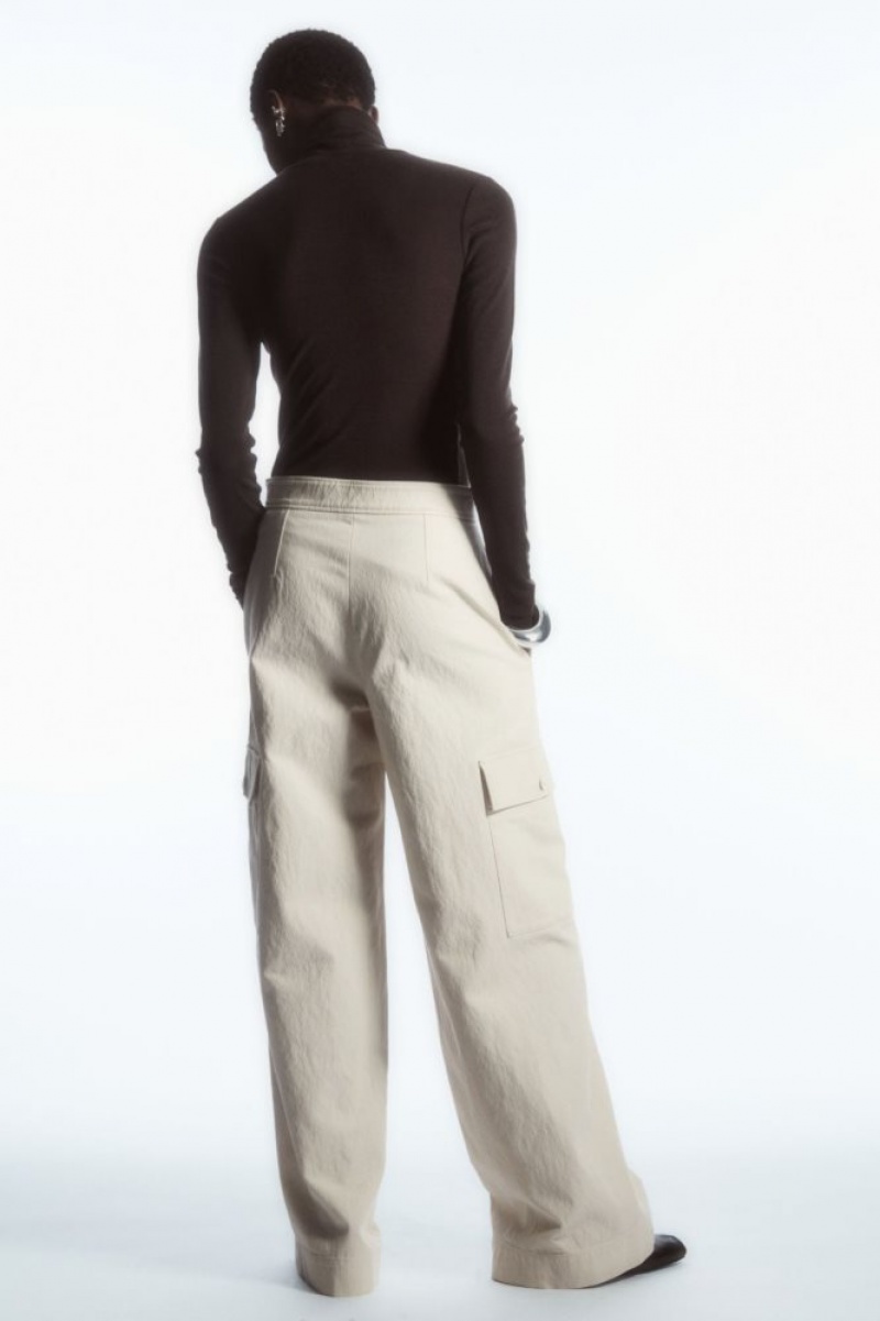 Beige Cos Wide-leg Cargo Pants | MAEPW8527