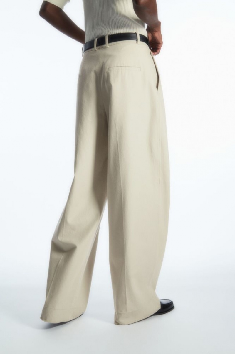 Beige Cos Wide-leg Tailored Trousers | MKHBR8203