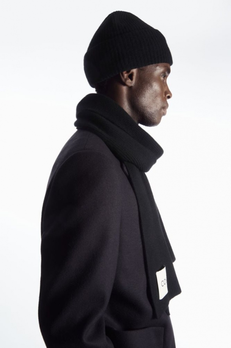 Black Cos Cashmere-blend Scarf | GBWDN4195