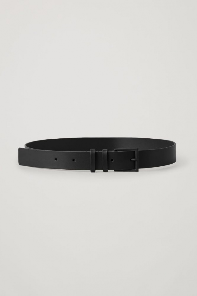 Black Cos Classic Leather Belt | GUEBC0243