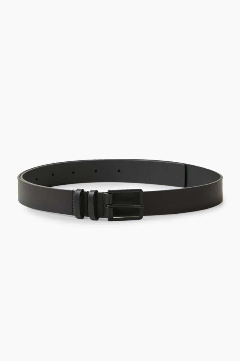 Black Cos Classic Leather Belt | WXPIS6381