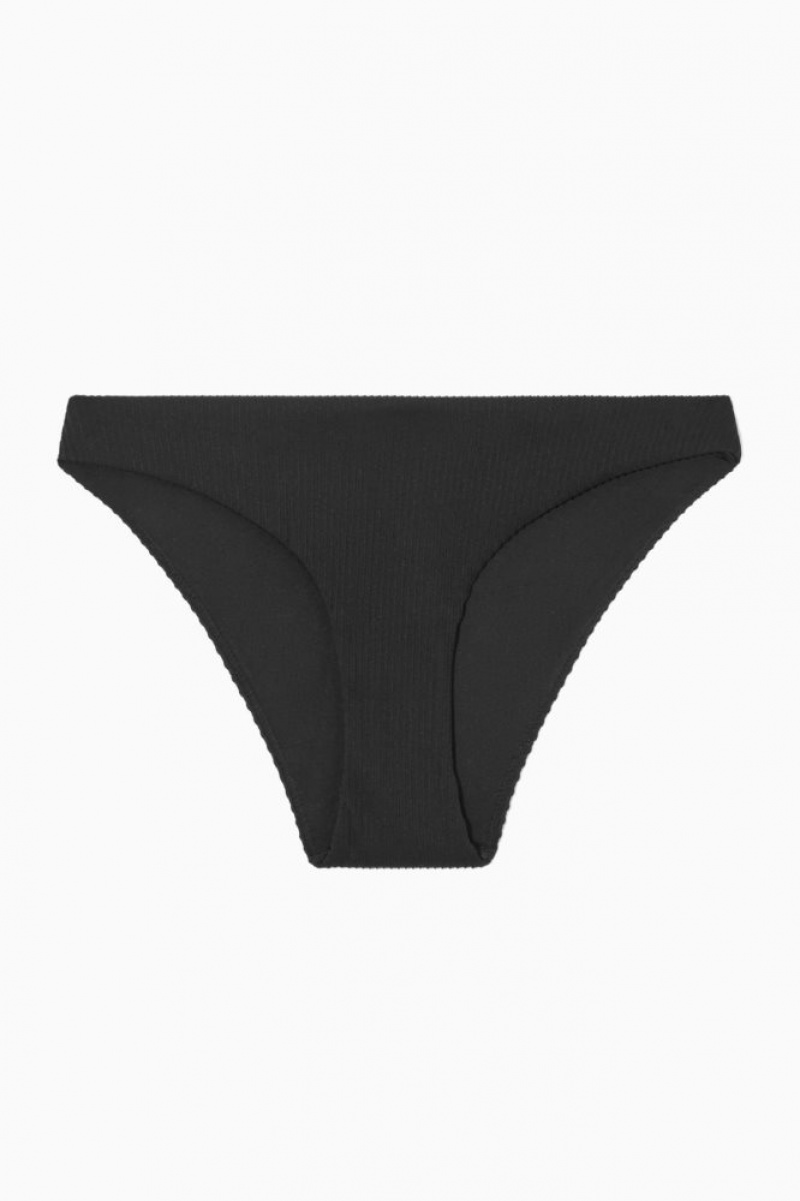 Black Cos Classic Ribbed Bikini Briefs | AGYJO9380