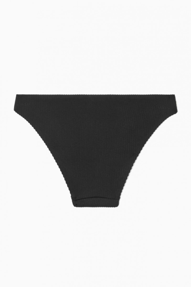 Black Cos Classic Ribbed Bikini Briefs | XMFUO8327