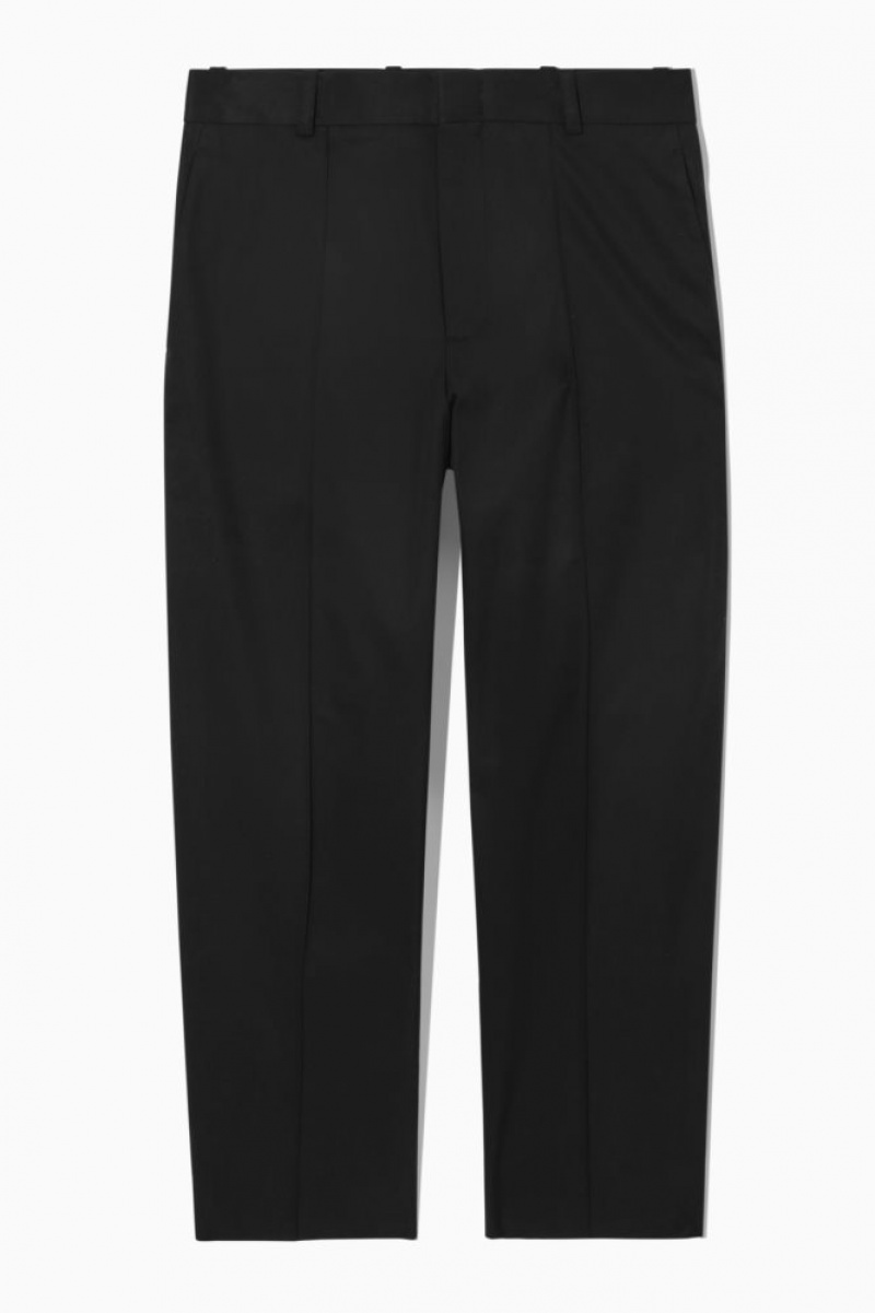 Black Cos Cropped Straight-leg Twill Pants | IPCBA3827