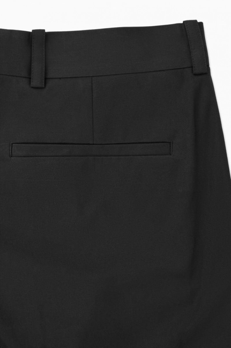 Black Cos Cropped Straight-leg Twill Pants | IPCBA3827