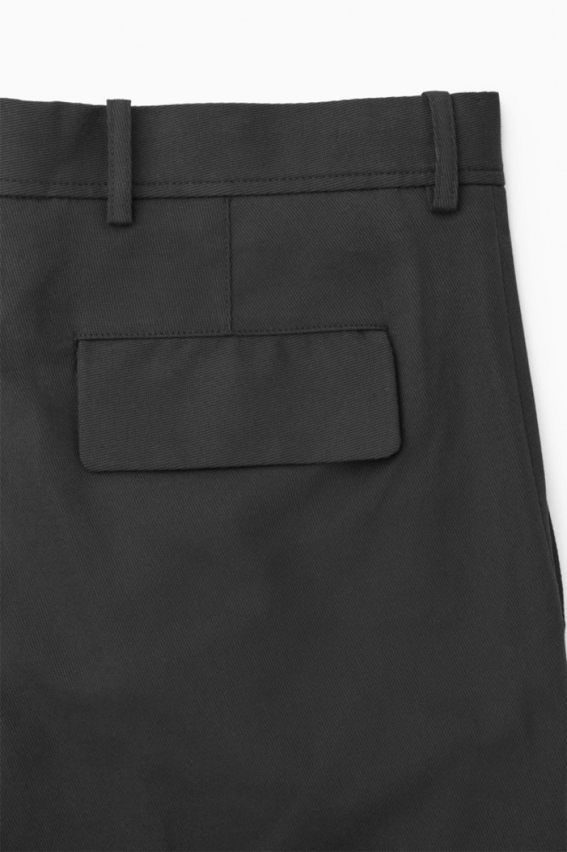 Black Cos Cropped Straight-leg Twill Trousers | MINZU3651