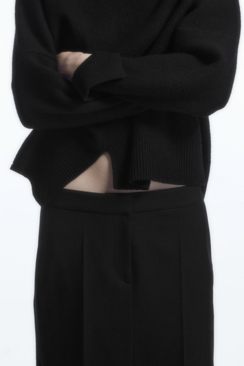 Black Cos Deconstructed Wool-blend Midi Pencil Skirt | TLMWG1948