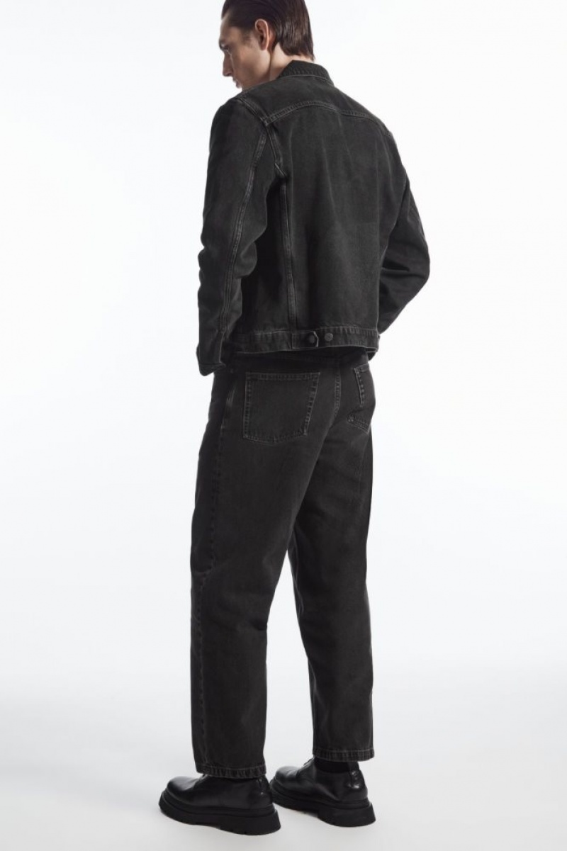 Black Cos Dome Jeans - Straight/Ankle Length | ZPKCY5482