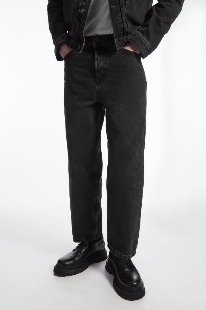 Black Cos Dome Jeans - Straight/Ankle Length | ZPKCY5482