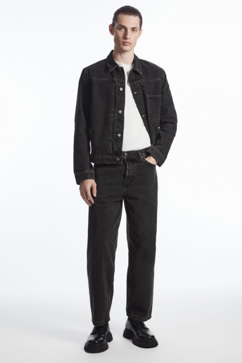 Black Cos Dome Jeans - Straight/Ankle Length | ZPKCY5482