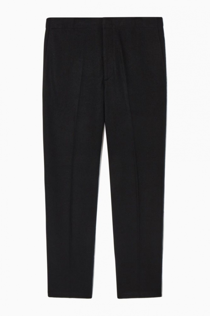 Black Cos Elasticated Wool Pants | HWOIP0127