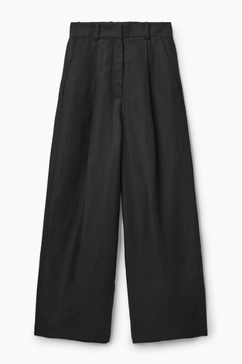 Black Cos High-waisted Wide-leg Pants | FSQXI5328