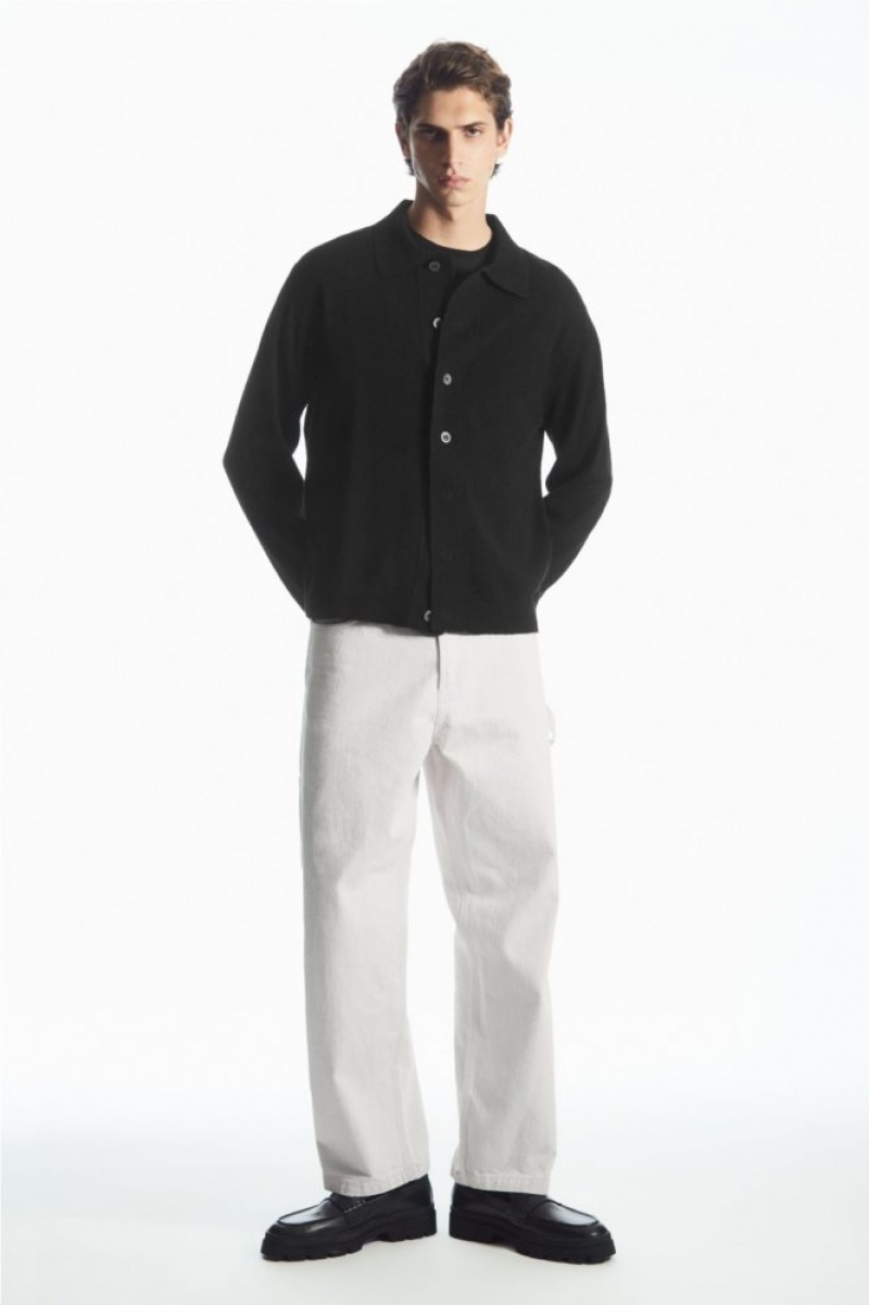 Black Cos Knitted Textured Overshirt | JRDCL6513