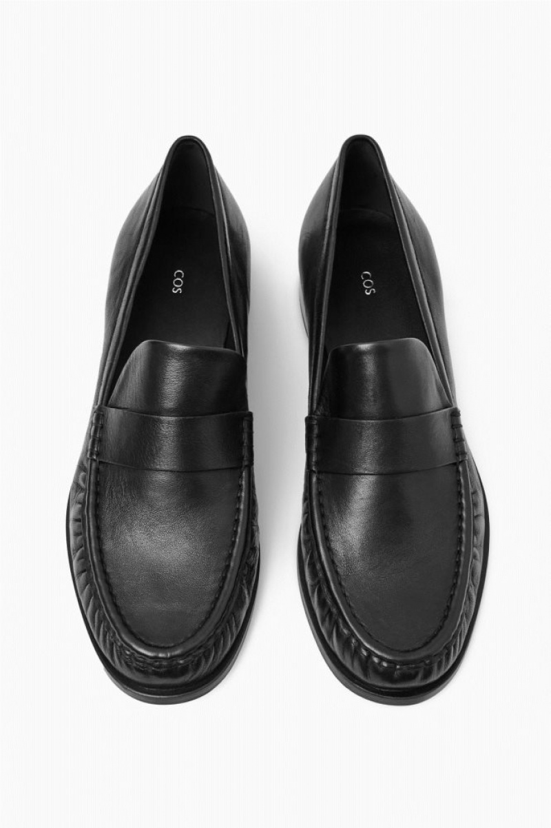 Black Cos Leather Loafers | HMLBU6924