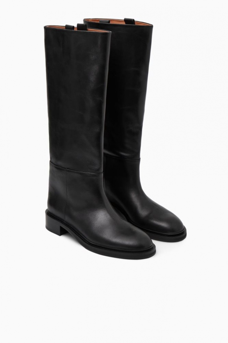 Black Cos Leather Riding Boots | AZLCP9560