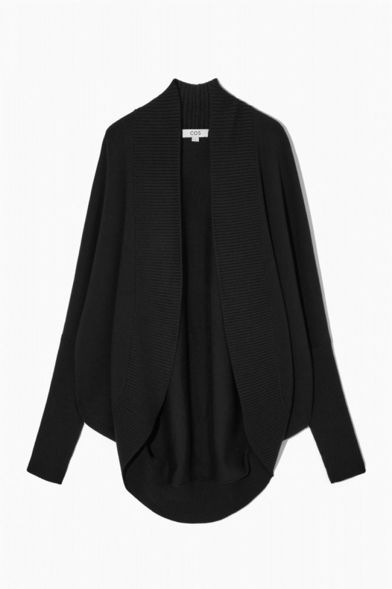 Black Cos Open-front Wool Cardigan | XZLNK0218