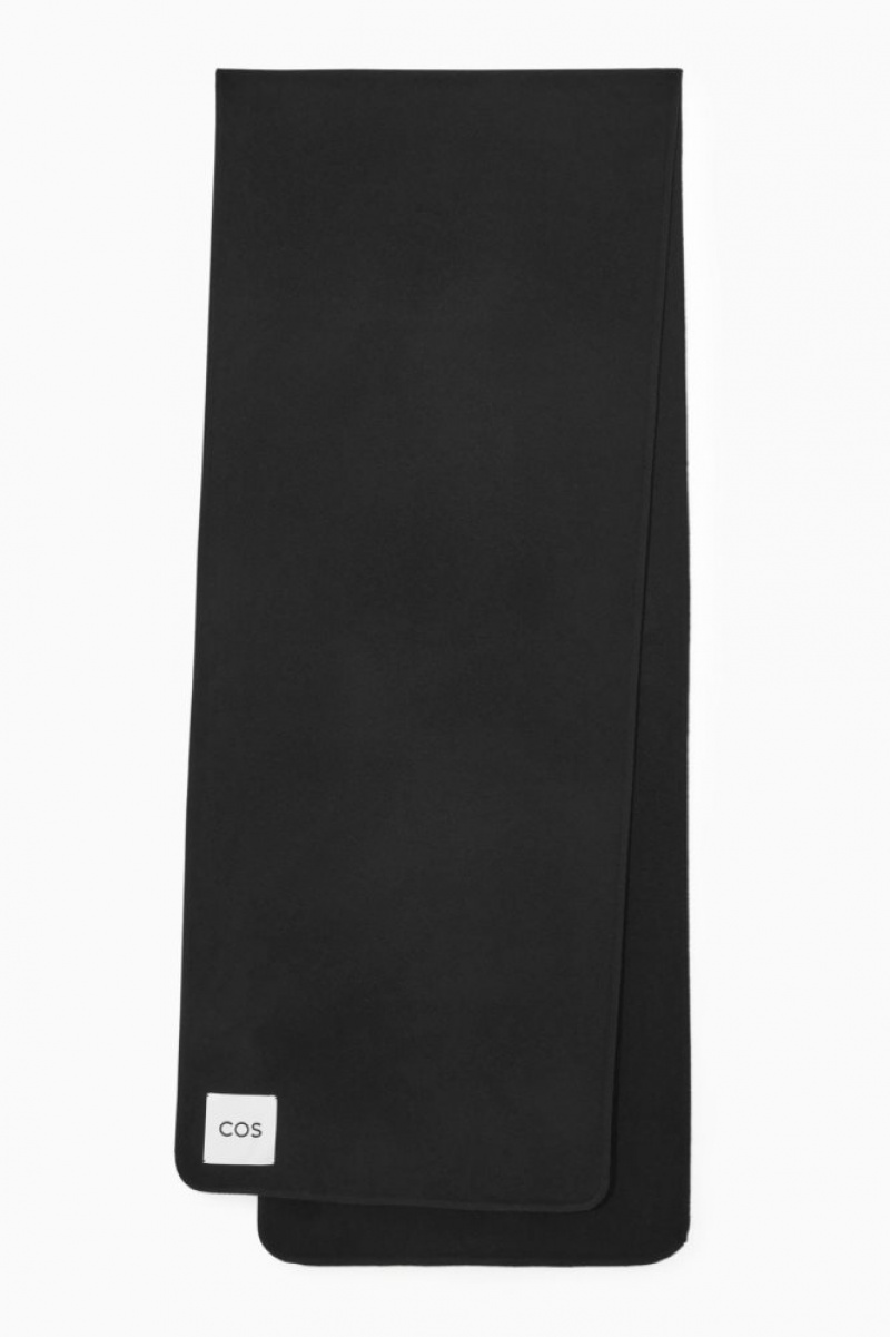 Black Cos Oversized Double-faced Wool Scarf | UHCSE1846