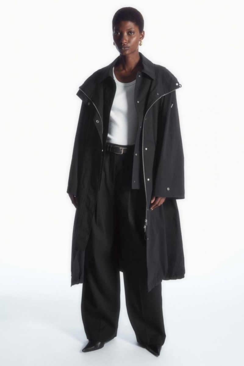 Black Cos Oversized Layered Parka | FPQUY6820