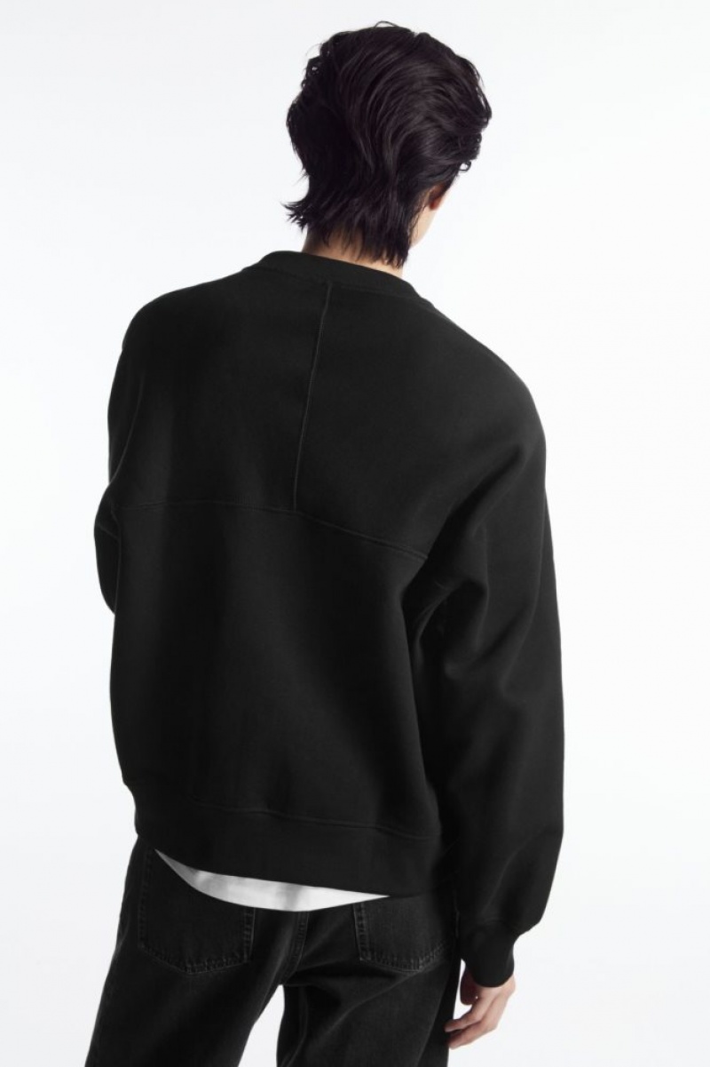 Black Cos Paneled Sweatshirt | OZFCP9658